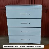 CA8 - Cabinet 4 x drawers size 1.2h x 1.1wide x 500deep @ R1500.00